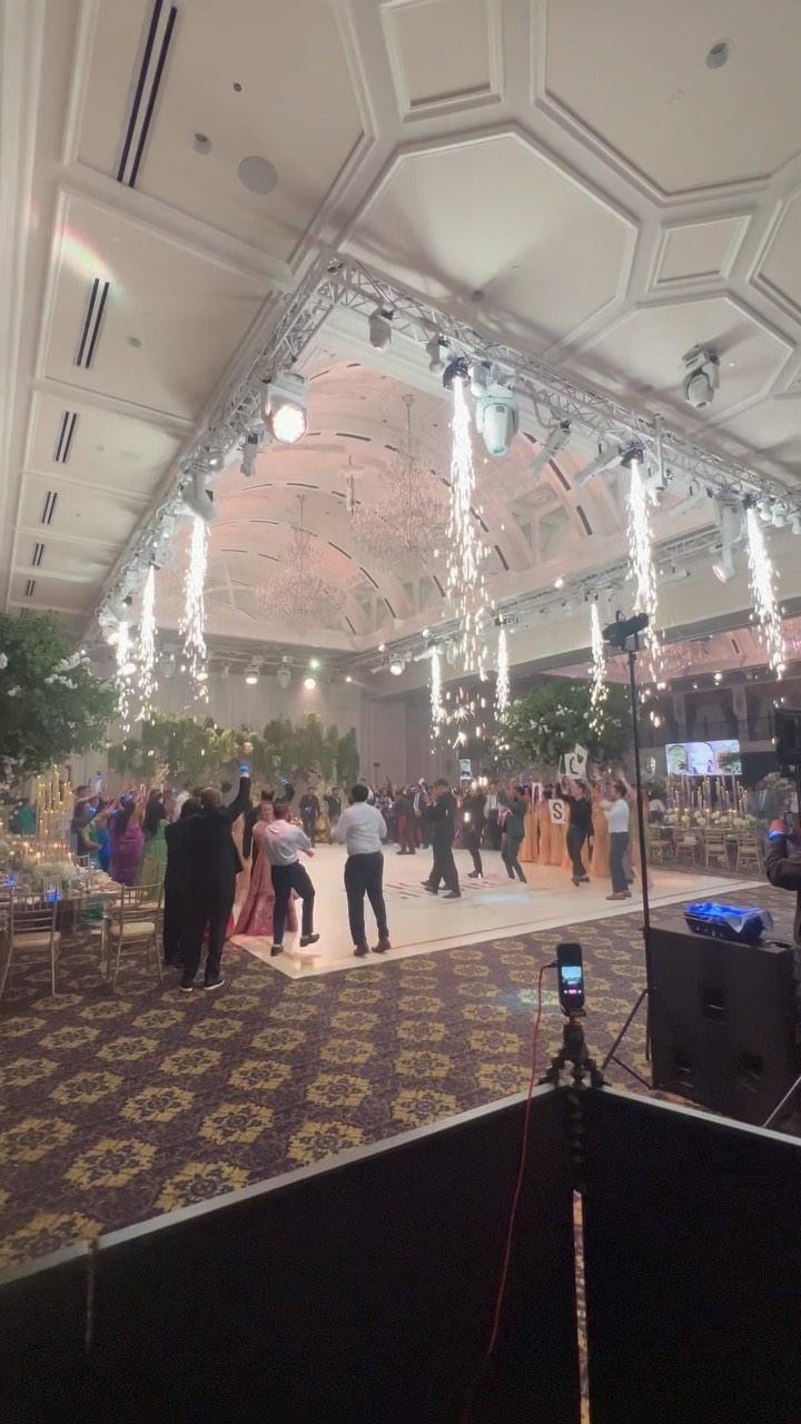 Elevate your grand entrance or first dance with the enchanting radiance of our waterfall sparklers! 💫✨ Feel the love and energy ignite your special day. Don’t miss the chance to make your wedding unforgettable – inquire today! 💍🎉 #bride #groom #wedding #indianwedding #indianbride #love #fire #sparklers