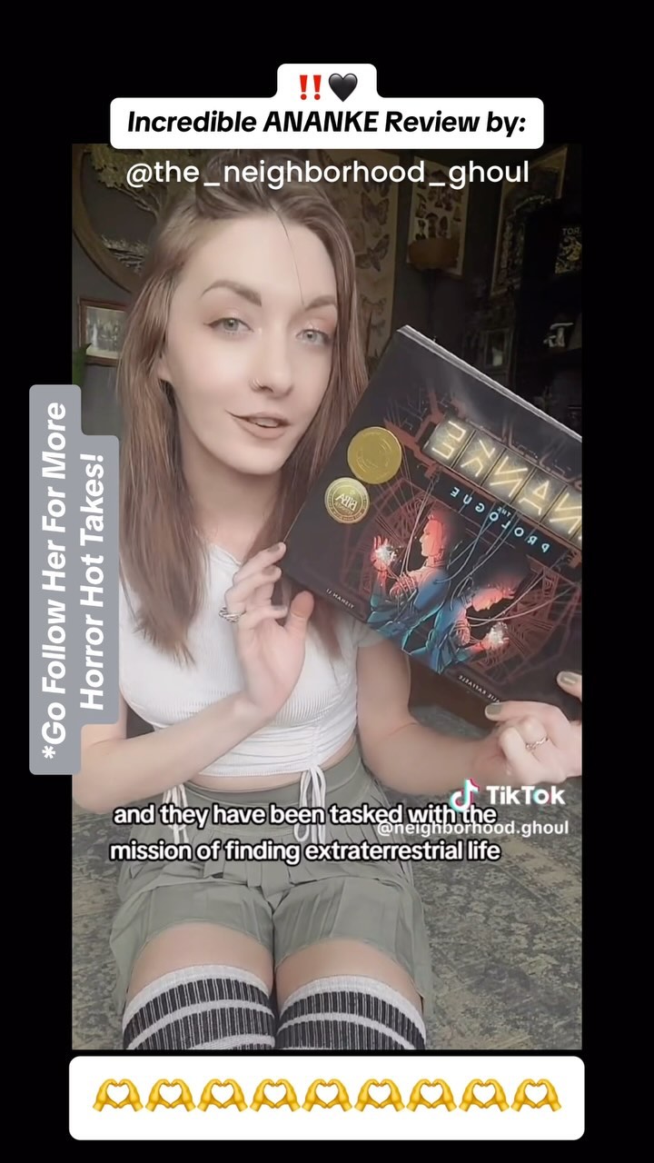 I’m so excited to showcase an absolutely stellar review of ANANKE: The Prologue from one of my favorite people on TikTok for all things in the horror genre 👻: @the_neighborhood_ghoul !
While I don’t want to give ANANKE’s plot points away, there are some horror elements mixed in with sci-fi grounded in theories we’re currently exploring in quantum physics and @the_neighborhood_ghoul does a GREAT job discussing it! 💫 I recommend you give this review a watch and listen for a unique perspective on ANANKE’s highlights and you should definitely follow @the_neighborhood_ghoul for one of the coolest horror perspectives in the social media space from the ladies!! And did I mention she’s a talented photographer as well? 📸 FOLLOW HER! 🖤
#Horror #SciFi #ANANKE #IndieComics #comic #comics #graphicnovel #books #keepsupporting #grow #women #smallbusiness #booktok #reading #bookworm #bookrecs #book #booksofIG #reader #indie #indiebooks #selfpublished #smallpress #goals #anime #gamer #newyorkcomiccon #manga #art #cinema