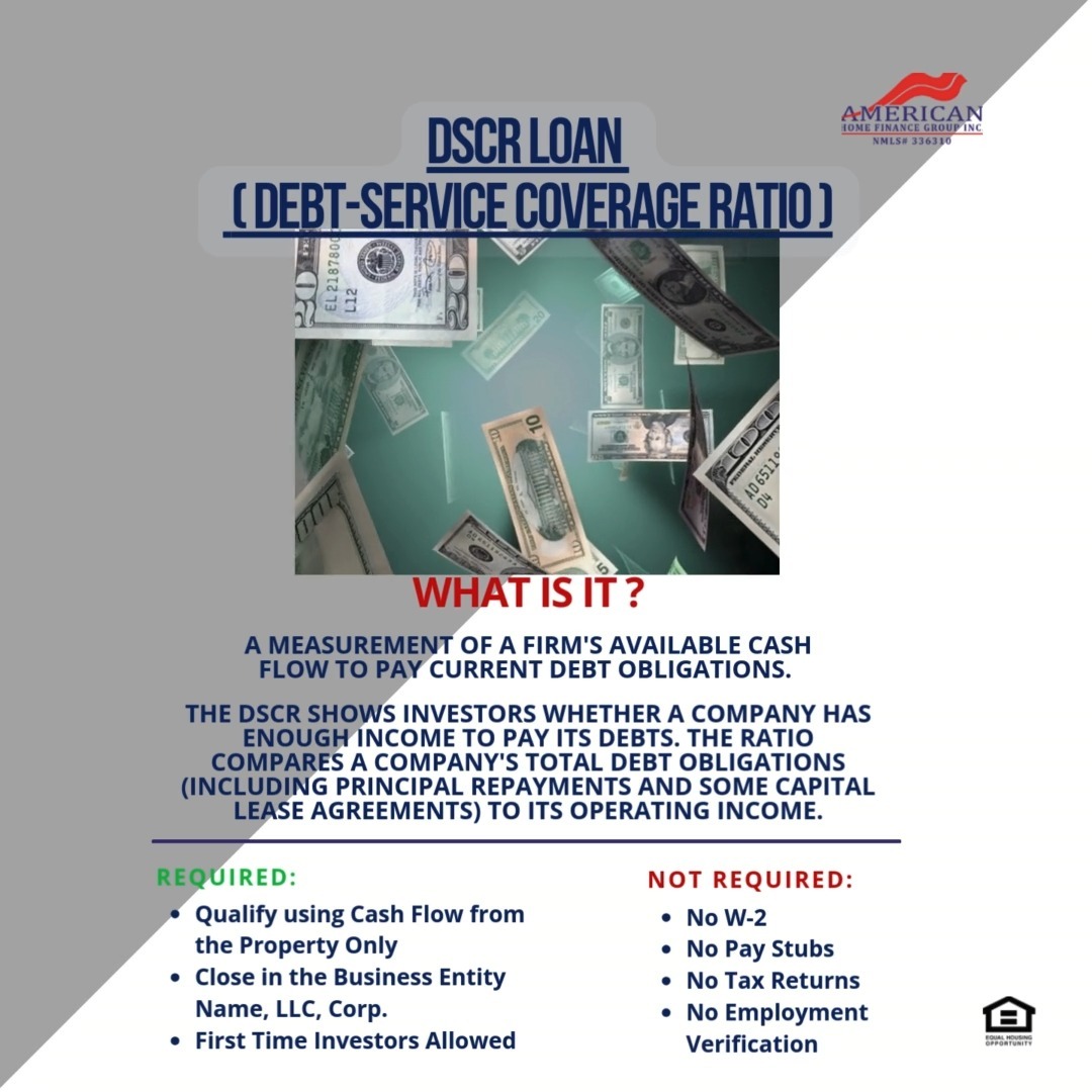 What is a DSCR Loan? 🔍
A DSCR (Debt-Service Coverage Ratio) Loan measures a firm's available cash flow to pay current debt obligations. This crucial ratio shows investors whether a company has sufficient income to cover its debts.
By comparing total debt obligations (including principal repayments and some capital lease agreements) to operating income, the DSCR provides a clear picture of a company's financial health and its ability to manage debt effectively.
Required:
✔️ Qualify using Cash Flow from the Property Only
✔️ Close in the Business Entity Name, LLC, Corp.
✔️ First Time Investors Allowed the process – investors typically buy multiple properties.
Not Required:
❌ No W-2
❌ No Pay Stubs
❌ No Tax Returns
❌ No Employment Verification
We're ready to assist you with your lending needs.
🏠 American Home Finance Group Inc NMLS # 336310
📍1315 N Dixie Highway, Lake Worth, FL 33460
📞561-865-7488
🌐Amhomefin.com
#americanhomefinancegroup #mortgageinflorida #mortgagebrothers #homeloans #homebuying #buyahouse #financing #homefinancing #homebuyer #mortgagerates #preapproval #lakeworthbeach #lakeworthhomes #lakeworthflorida #lakeworthfl #palmbeachisland #palmbeach #palmbeachfl #palmbeachflorida #palmbeachcounty #palmbeachlife #rentvsbuy #buildwealth