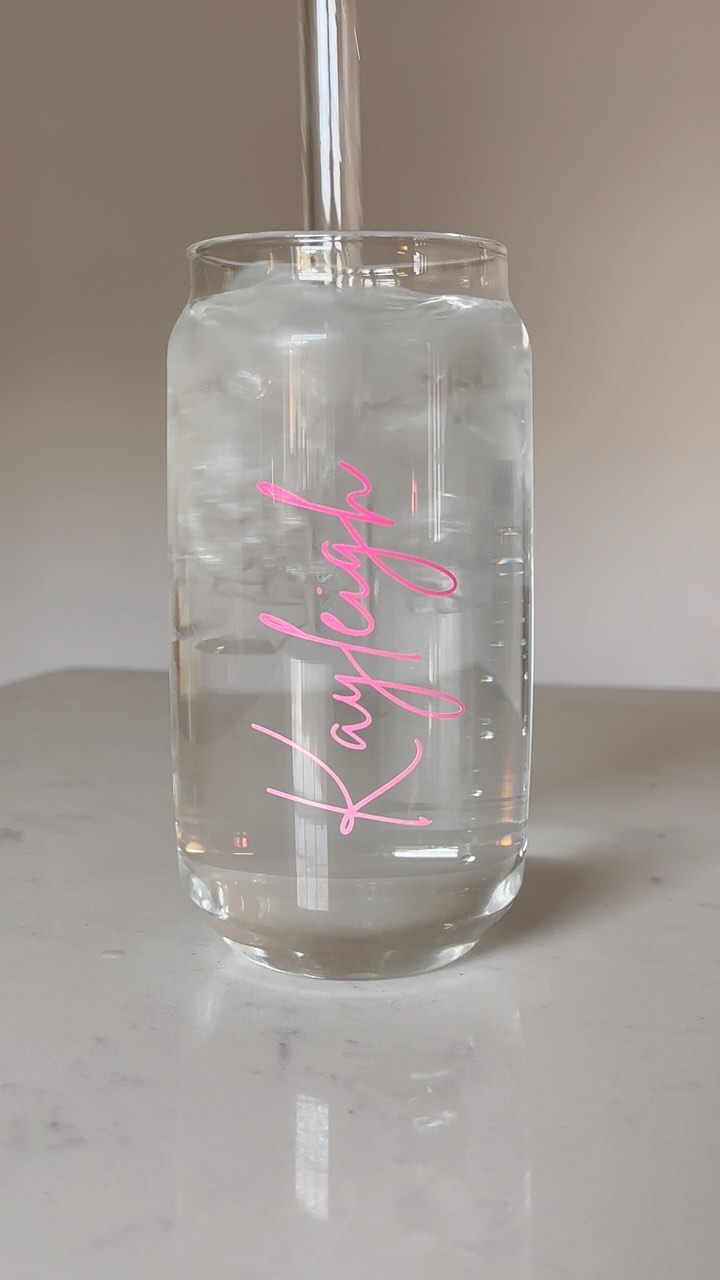 These are flying out the door!! Shop yours via the shopping bag icon and get two pinks for the price of one!! #personalisedgifts #personalised #glasscan #ilovepink