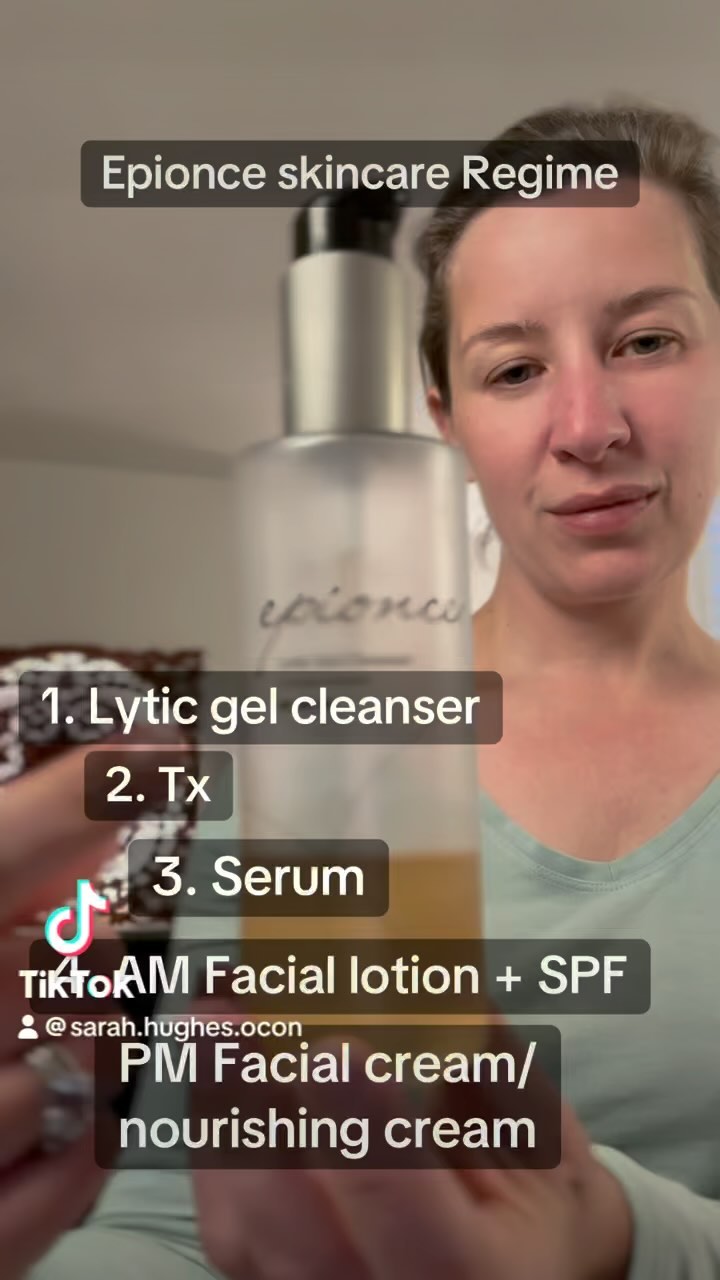 I know we were all excited when Epionce dropped their new formulation lytics. Received your skincare but confused with the order, I know it’s a lot to take in. Here we go:
1) lytic gel cleanser applied to damp skin. Wait a few minutes & rinse. 2) Tx 3. Serum 4. AM Facial lotion + SPF ( Sheer or tinted SPF 50 PM facial cream / nourishing cream. Enjoy!☺️ #epionce #skinbrands #skinbarrierrepair #epionceskincare #epionceuk #skincare #skincareregime #antiagingskincare #botanicalskincare🌱 #medicalgradeskincare