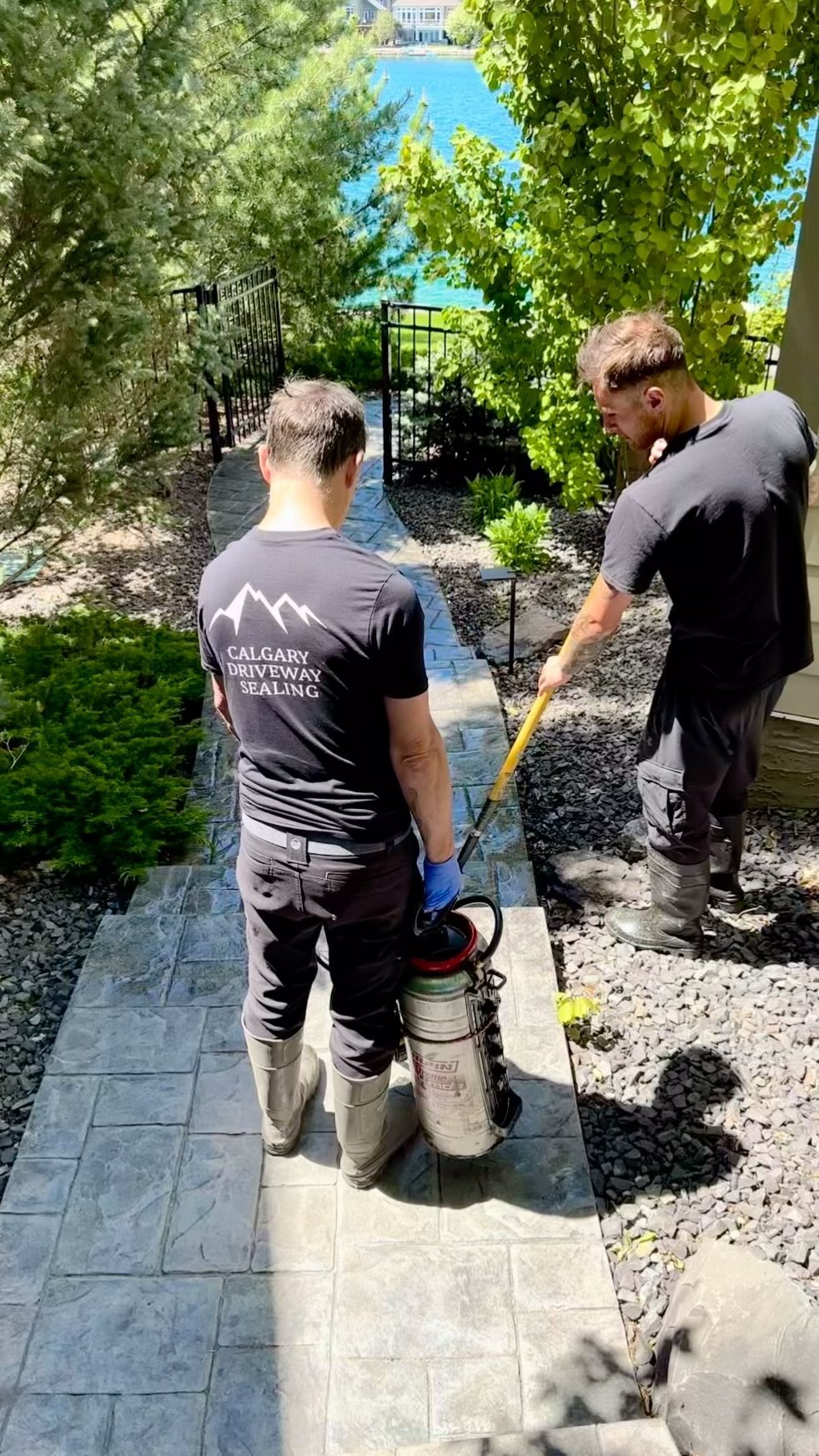 Lake life! Loving the views today in Auburn for a repeat client. Sealed with anti slip for safety! #yyc #yyclocal #yycconcrete #yycsmallbusiness #yycdrivewaysealing #cgydrivewaysealing