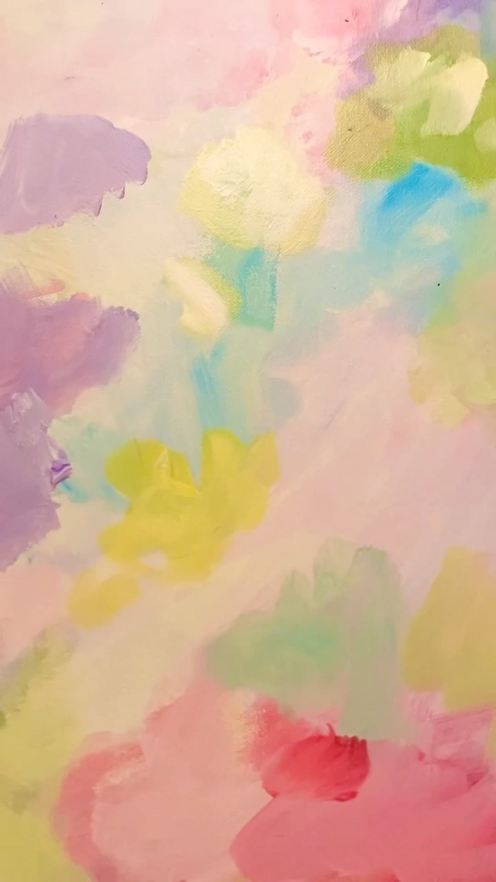 Just finished stretching my most recent MELOU abstract painting. Depicting the chaos and beauty of spring, whether it be nature or a fun filled night out at club Tropicana! These colours and this song really take me back to being a child #jasminelillebyart #abstractart #spring #painting