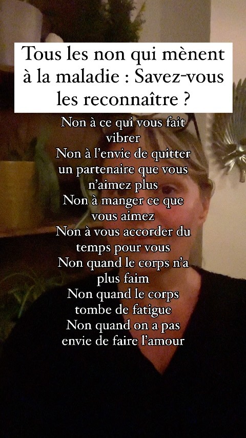 Quand arrêterez vous de vous dire non ? Parce que tout ça provoque de la tension, du stress , de la compression, de la douleur mentale émotionnelle et physique.
Cela va même créer des douleurs à votre âme qui est venue sur cette planète pour une bonne raison, et c’est pour cela qu’elle va se mettre à crier au travers de votre corps pour ce faire entendre.
Faites vous plaisir, retombez amoureux de votre vie et de vous même , posez vos limites et respectez vous.
Prenez soin de vous 🥰
#kiffersavie