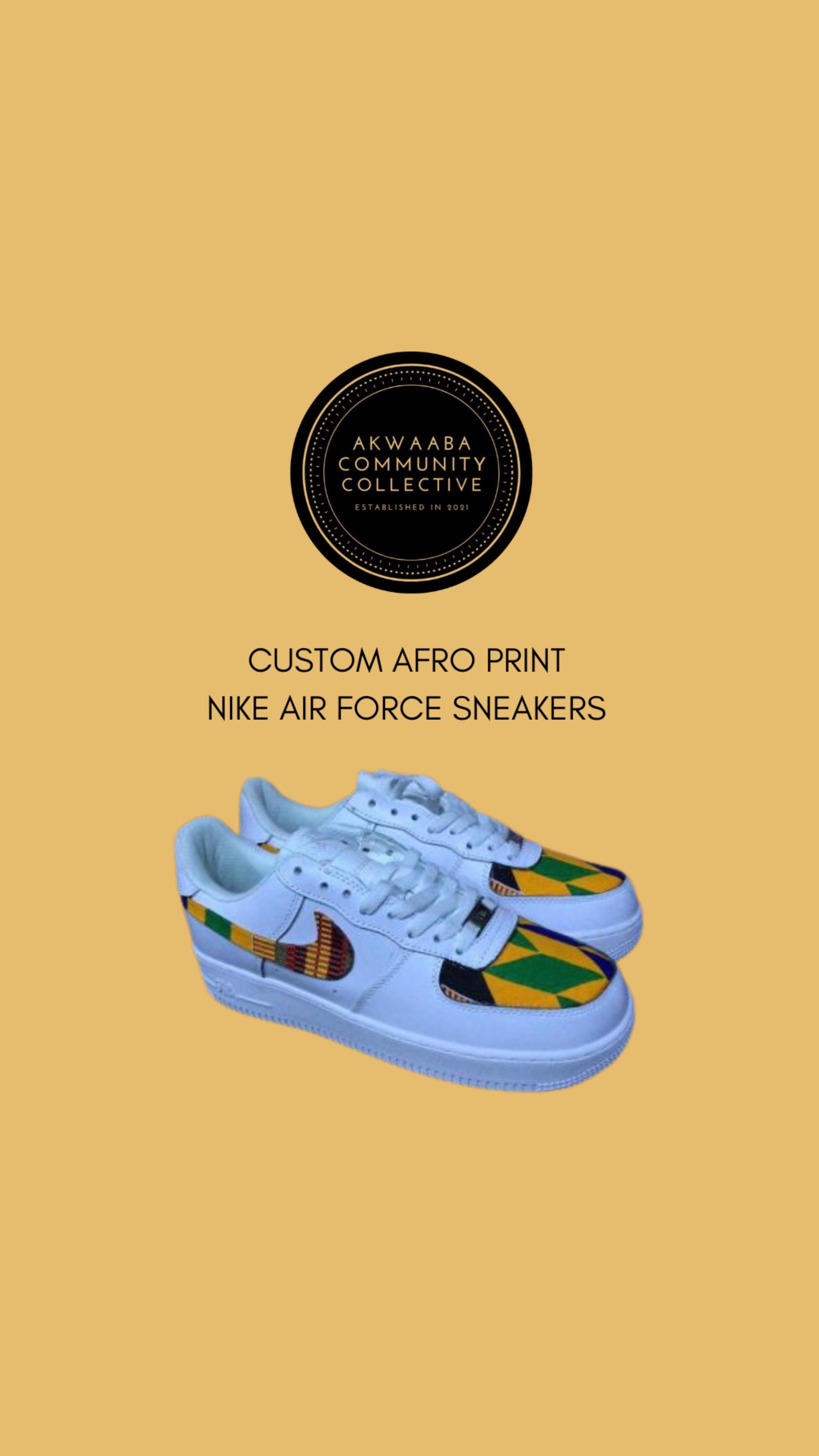 Custom Afro Print Nike Air Force Sneakers 🇬🇭
Choose between our various vibrant fabrics & reach out with any questions!
.
.
.
.
.
.
#nike #nikeairforce1 #afroprint #fabric #custom #unqiue #oneofakind #colorful #creative #lookgood #feelgood #ghana #accra #accraartcenter #artist #internationalartist