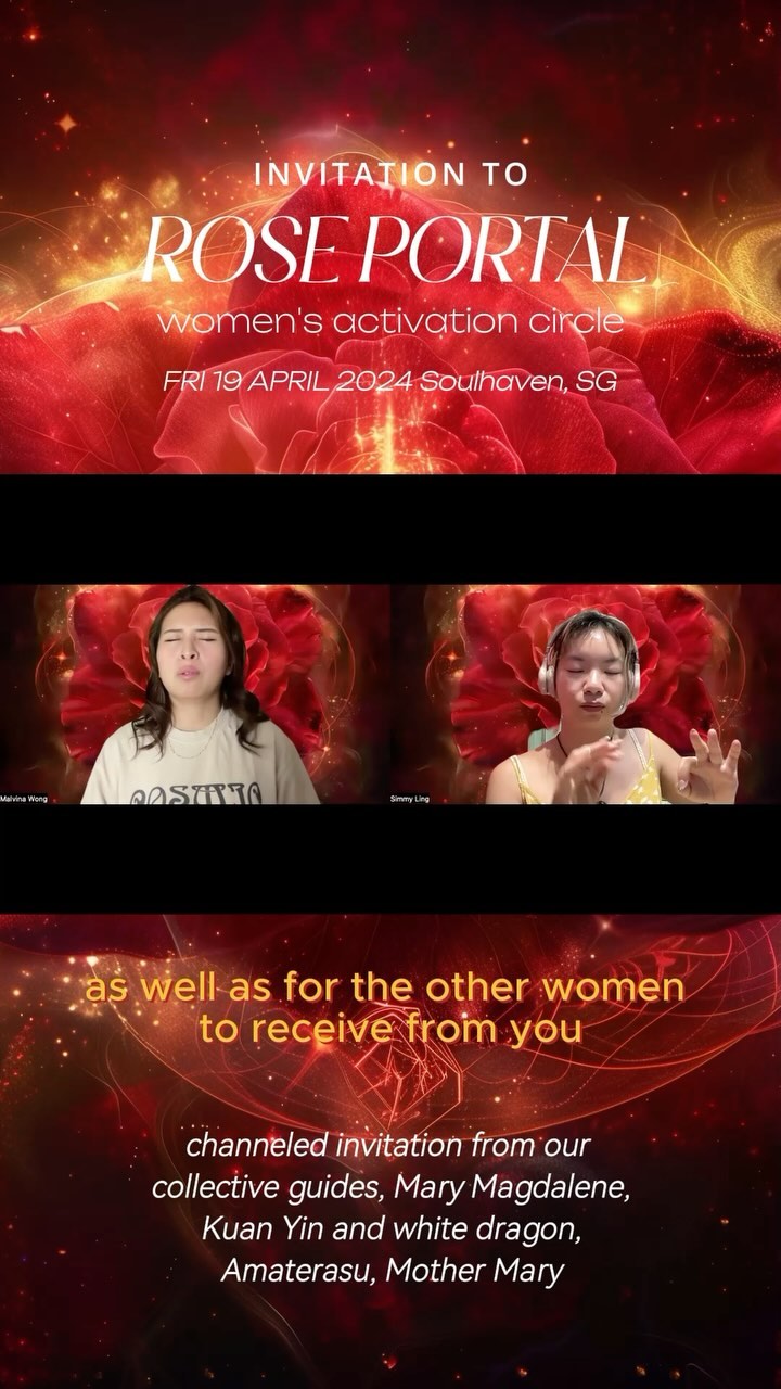 Calling all sisters to gather๐น itโs time for you to see the goddess that you truly are.
You are safe so be seen.
You are safe to soften.
You are safe to be who you truly are.
You are held in this gentle space as you unravel.
Open your heart to receive this transmission from the divine feminine collective, Kuan Yin and her white dragon, Mary Magdalene, Mother Mary and your guides.
Join us this Friday night at Soulhaven studio in Singapore as we gather like women has gathered for thousands of years before - safe, witnessed, held, supported, as we tap into our inner wisdom and embody our inner goddess.
Sign up link in bio
#kuanyin #marymagdalene #mysteryschool #lightlanguage #activation #womencircles #holisticsingapore #spiritualsingapore #mysticsofinstagram #conscioussg #womensupportingwomen