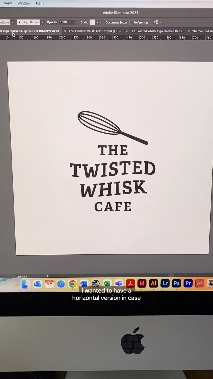 The final logos for The Twisted Whisk are done!
This was a bit of a challenging logo project but I love the results! From the beginning, I wanted to incorporate a whisk and warp the text. The problem was balancing a fun “twisted” look while still keeping the logo legible when used at small sizes.
If you want to see that whole process, check out my previous video.
#logodesigner #logodesigns #coffeeshopbranding #designwithme #brandidentity #branddesign #designersofinstagram