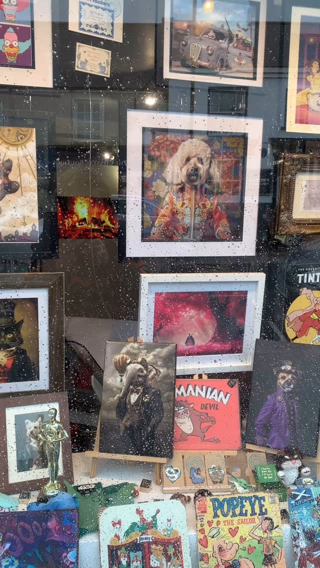 Such a cosy place on a rainy day! ☔️😄. #animationart #cartoonart #popart #honiton #thesimpsonsart #petportraits #animalsinclothes #devonart #devonart #pinkpanther #dodo #dodoart #ghibliart