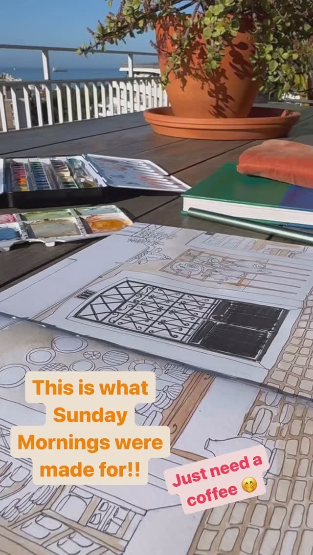 Throw back to the summer - dreaming of holidays and warm sun and outdoor painting!!#artjournal #artdiary #sketchaday #100dayproject2024 #sketchbookpractice #sketchbookpage #the100dayartjournal