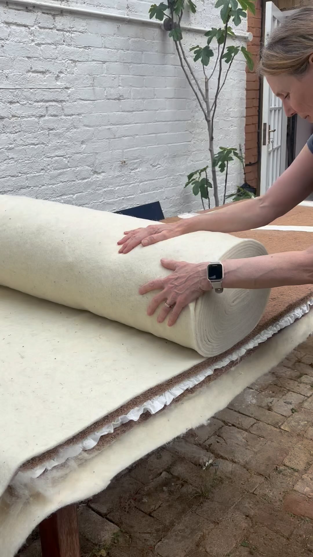 Big cushions, huge. Wool, coconut fibre, steel springs, a wool barrier and a lot of sewing (thanks Chloe!) #naturalfibres #upholstery #sustainablefurniture #cleanair