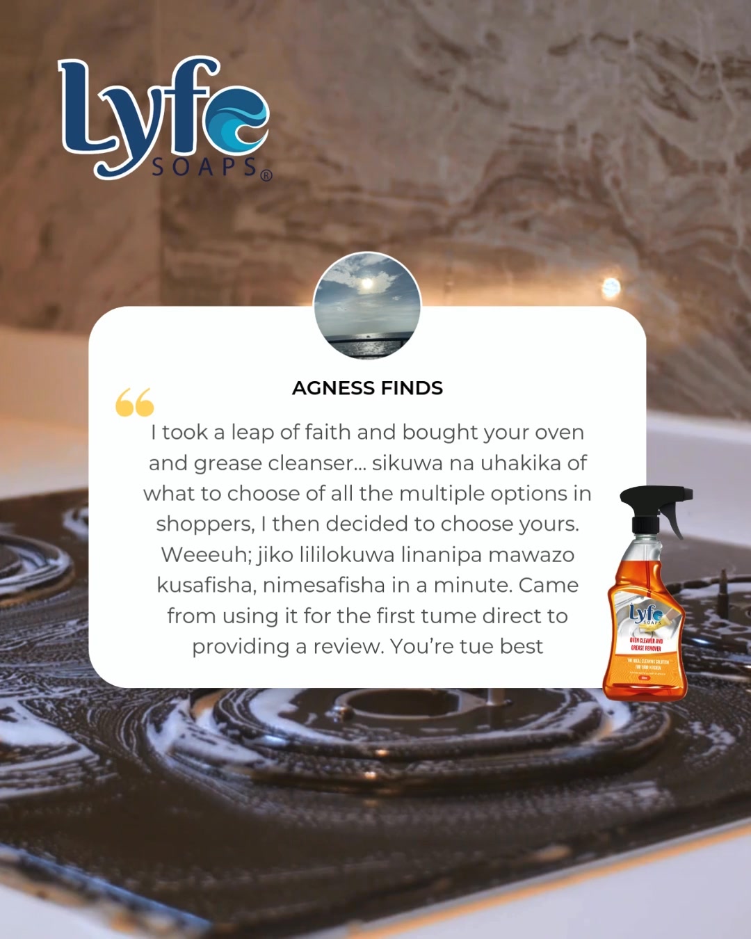 Wajanja wanasema hivi..
#ovencleaner #lyfesoaps #chagualyfesoaps