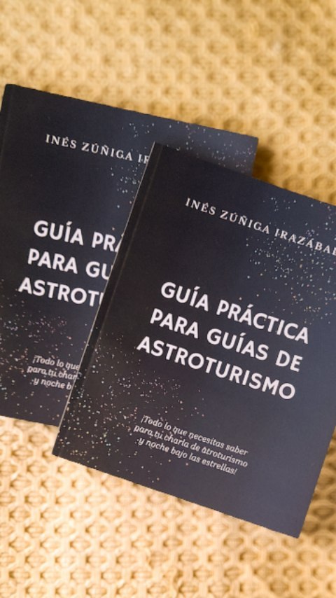 ¡Ya está disponible!
Este libro es un fascinante resumen y explicación sobre astronomía para la preparación profesional del guía, pasando por aspectos teóricos y prácticos del guiado y turismo astronómico. Ofrece una sección que recopila los objetos disponibles para mostrar a través de un telescopio de manera trimestral para el hemisferio sur, en especial Chile. Contiene eventos históricos importantes y un apartado de preguntas y respuestas rápidas para un guía sobre el cosmos. La autora presenta ideas prácticas que invitan al lector a profundizar en la astronomía moderna, enfatizando en la popularidad del turismo nocturno en nuestro país. Este libro dará una lectura enriquecedora y recomendable para aquellos interesados en el turismo astronómico y ciencia en general.
Inés Zúñiga Irazábal, es profesora chilena dedicada al turismo aventura y astronómico desde el año 2017, es también diplomada en Astronomía General por la Universidad Andrés Bello. Inés es cofundadora de la empresa de turismo aventura Chile Nature Expeditions. Hoy erradicada en el pueblo de Rari, región del Maule, con cielos hermosos que no tienen nada que envidiar al norte de nuestro país, es allí donde comenzó la aventura de escribir este libro como complemento a la preparación profesional de las charlas de astroturismo de guías nacionales e internacionales del hemisferio sur.
El libro está a $25.000 precio de lanzamiento las primeras 50 copias. Luego sube a $29.990 precio normal.
Se estarán haciendo entregas directas en Linares, Rari y San Pedro de Atacama. Al resto del país se están enviando vía starken y chilexpress por pagar.
Para consultas de compra escribenos:
Whatsapp: +56988811878
Instagram: @chilenatureexpeditions
@ineszuira
correo: contact@chilenatureexpeditions.com
#aventura #astroturismochile #astroturismo #astronomia #estrellas #guias #turismoaventura #turismomaule #sanpedrodeatacama