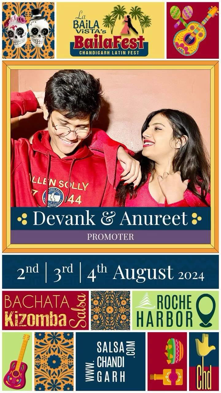 🌟 Exciting News! 🌟
We are thrilled to announce that Devank and Anureet from Dehradun🇮🇳 will be joining us as promoters at BailaFest! ✨ Get ready to experience their incredible talent and passion for dance, adding an unique flair to our festival.
📅 August 2nd, 3rd, & 4th
📍 Roche Harbor, Dera Bassi, Mohali
Don’t miss out on the chance to dance with them and many other amazing artists. See you on the dance floor! 💃🔥
#bailafest #chandigarhlatinfestival #latindance #salsa #bachata #kizomba #dancefestival #liveperformance #dancecommunity #latinmusic #dancewithus