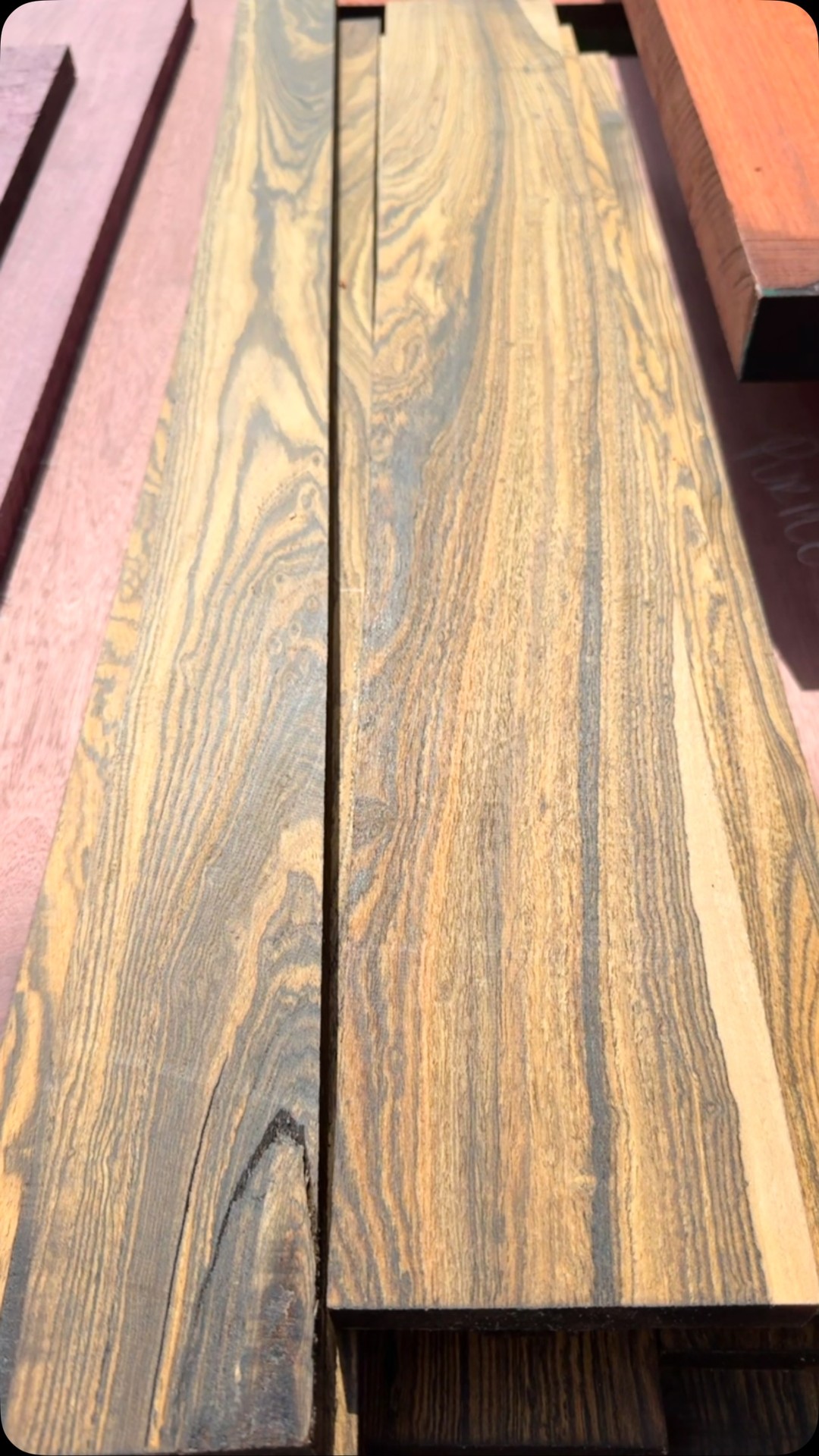 Good stuff happening this week. Padauk, Purpleheart, Bocote, Chechen and Katalox just arrived.