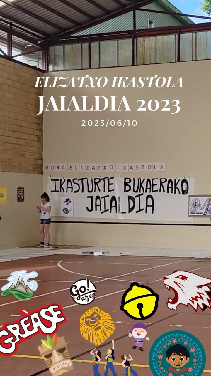 ELIZATXO IKASTOLA 2023/06/10 JAIALDIA 2023 Elizatxo Ikastolan pozez eta alaitasunez beteriko eguna da gaurkoa. Eskerrak eman nahi dizkiegu ikasle, irakasle, hezitzaile, guraso eta familia guztiei parte hartzeagatik eta laguntzeagatik. Era berean, eskerrak ematen dizkiegu boluntarioei eta laguntzaileei beren eskuzabaltasunagatik, eta hezkuntza-komunitate osoari, Elizatxo Ikastola leku berezi bihurtzeagatik. Jarrai dezagun ametsetan tente!!! #elizatxolh #elizatxohh