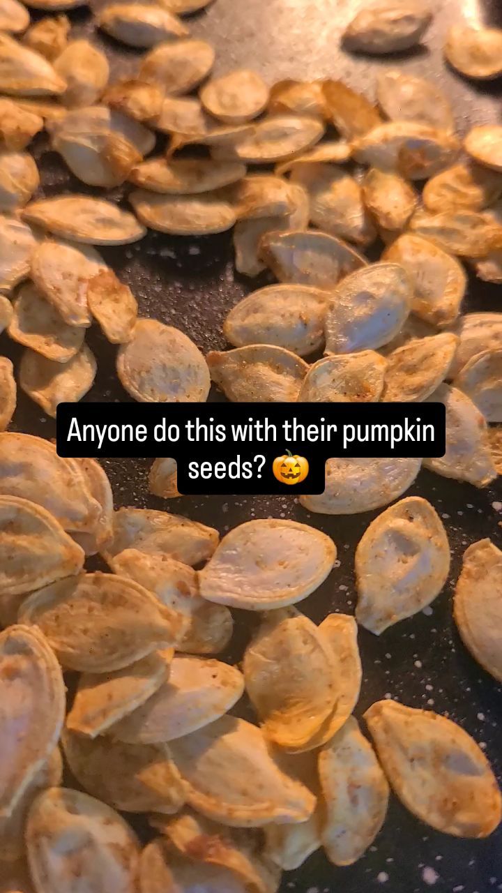 I've been doing this every year, probably for the last 10 years, as pumpkin seeds are an amazing source of zinc, iron, and magnesium, and roasted pumpkin seeds are delicious!
A dash of oil with salt and pepper makes this a very tasty snack!
Or for those more adventurous, I love adding curry powder to mine 😋
For anyone with a sweet tooth, give adding cinnamon and brown sugar a try 🍁
Just coat with your flavour of choice and pop in the oven for 30 minutes on a low heat (gas mark 4/80 celuis) or until slightly crispy.
Top tip: it's easier to fish out the seeds first from your pumpkin, than it is to pull out flesh and seeds all together and then try separate them - trust me!
#halloween #pumpkins #squash #halloweensnacks