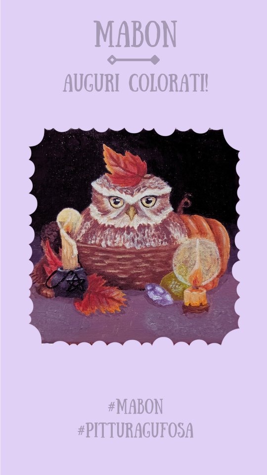 Vi regalo questo dipinto per augurarvi un buon Mabon! Spero che questo equinozio ci porti tanto fresco e belle emozioni. ❤️🍁
Questo gufetto prenderà sicuramente posto nel mio soggiorno. Voglio pensare a Mabon tutto l'anno.
Si avvicina la mia stagione preferita. 😍🍂🍄
#mabon #pitturagufosa #autunno #autumnlove #autunnoartistico #arteautunnale #equinoziodautunno
