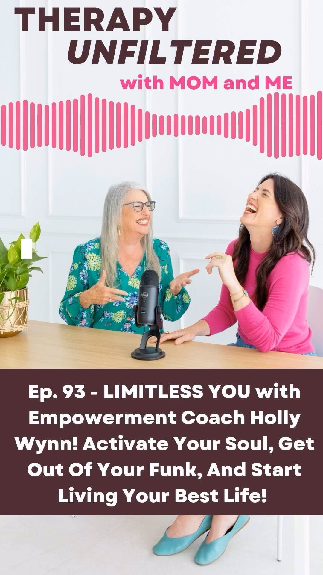 We had one of the most authentic and real conversations with @iamhollywynn on today’s episode of Therapy Unfiltered with Mom & Me @therapyunfilteredpodcast . Holly shares how she was catapulted into a healing journey after experiencing heavy grief growing up, and how several “soul nudges” guided her into becoming a coach to help women transform doubt into limitless power. You will love Holly just as much as @peteysilveira and I do!
✨Episode 93 ✨ Limitless You with Empowerment Coach Holly Wynn! Activate Your Soul, Get Out Of Your Funk, And Start Living Your Best Life!
Holly Wynn is a board-certified empowerment coach through the Association of Integrative Psychology and the author of Limitless You. She holds degrees in traditional Psychology, and Certifications in Neuro-Linguistic Programming, Emotional Regulation Coaching, Trauma Informed Care & Law of Attraction Coaching. She is a Reiki Master Teacher, Soul Focused Healer, Theta Healer, and Empowered Energetics Practitioner and Trainer. You can find Holly at iamhollywynn.com, and use discount code UNFILTERED for 70% off her best-selling mini series courses!