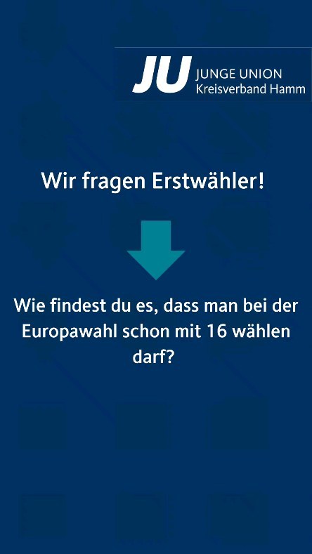 📢 Interview mit #Erstwähler! 🇪🇺 Part - 2/3
Wählen ab 16 bei der Europawahl?!
Die Erstwähler Sarah, Shivan und Jakob äußern hier ihre Meinungen. 🙏🇪🇺
Wie stehst du zu dem Thema?
#juhamm#jungeunion#europa#dennisradtke
