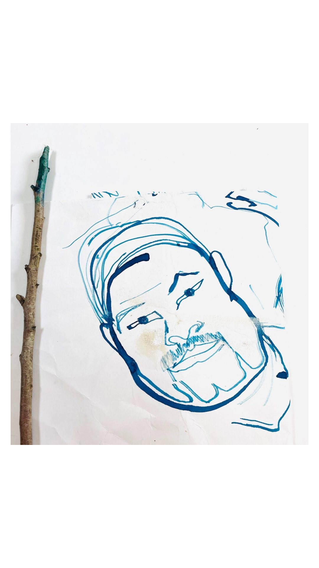 Remembered faces from bus number 345 Peckham Rye on used crumpled paper
I drew these lovely guys with a stick for extra texture and beautiful random marks.
Sometimes I prefer to observe, feel, bottle rather than draw on the spot, especially when too obvious in public .
Then only at a later date - could be a few hours or weeks I can recover that feeling and put it down on whatever surface. I never take any reference photos.
Here I’ve used my own mixture of greeny-blue ink, drawing very rapidly when I got home and revelling in the blobs and scratches.
#creativityeveryday
#creativematters
#everyoneiscreative
#beingcreativeisfun
#creativityiscontagious
#repurposereuse
#repurposedmaterials
#repurposed
#foundpapers
#upcyclefurniture
#collageart
#upcyclersofinstagram
#foundpaper
#recycledart