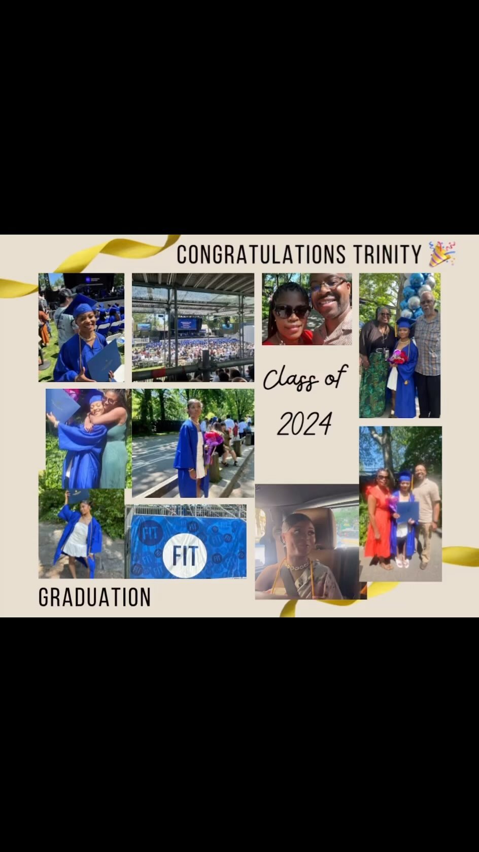 Congrats to our daughter for graduating from FIT today with honors! Excited for what the future holds! With her faith, determination, & “grititude,” she is on the path to greatness! 🎉(Thanks @itsevanford for the perfect song for us to “Celebrate!”)
