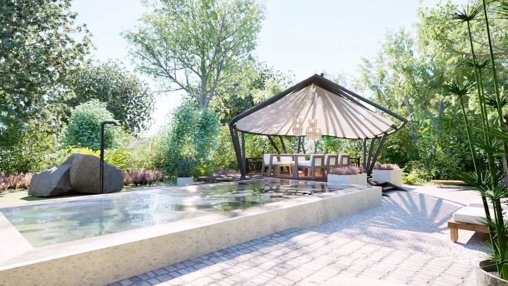 Garden sneak peek
#gardendesign #pool #design #granite #fireplace #infinitypool