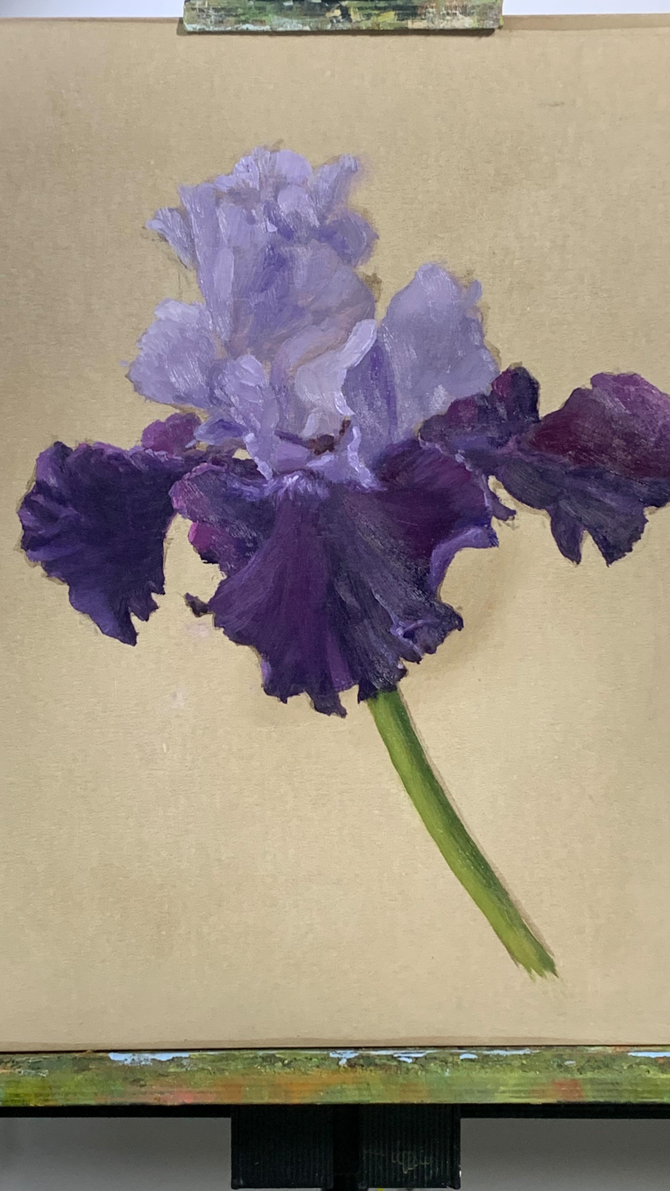 Spent the afternoon studying this gorgeous purple iris. We have the loveliest iris garden in town and each year I buy new bulbs. Somehow it’s always a delightful surprise to see them bloom in the spring. Irises are so frilly and pretty and sooo hard to paint! ☺️
#irises #oilpainting #flowerstudy #germaniris #purpleiris #floralpaintings #artcollector