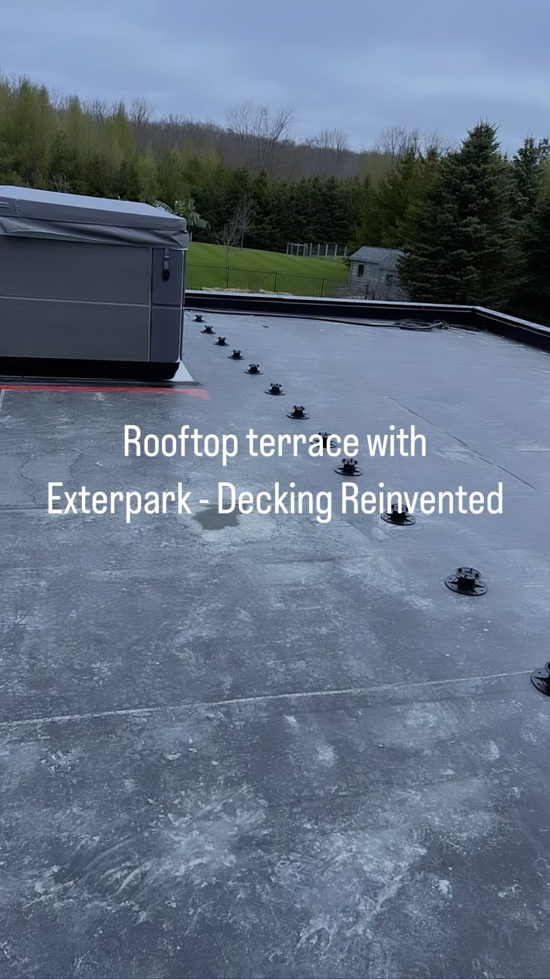 Super Happy about this latest installation of Exterpark PVC rooftop deck. Stay tuned for final pics. Check out Exterparkcanada.ca for dealers near you. @exterpark_yvyra #rooftopdesign #roofculture #roofterrace