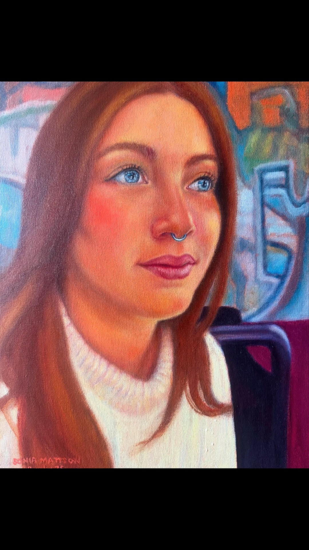 A portrait I’ve just finished of my beautiful niece, Milla #portraits #artexhibition #womenartists