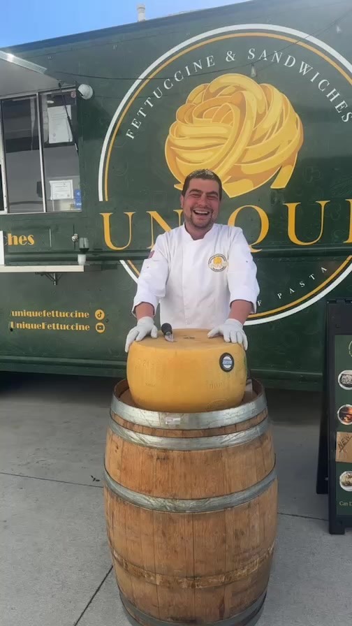 Today we made a new beginning with our @frisbycellars family. Thank you very much everyone. Cheers to new Parmigiano Reggiano wheel, new beginnings 🥂