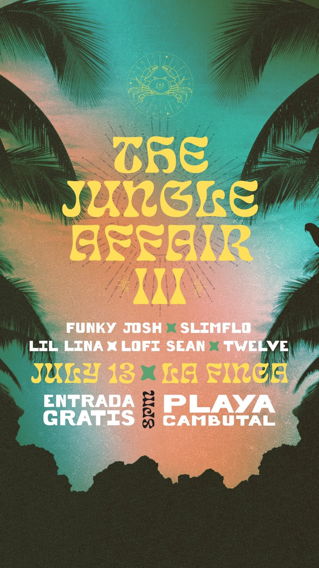 We back! Cancer Season brings us together to celebrate the birthdays of @djfunkyjosh and @captainsurf and bring back the Jungle Affair concept for the third installment, but for the first in the green season.
Cambutal and La Finca are as beautiful as ever right now and it’ll be all friends for a weekend of surf, music, and dancing. DM us for lodging options or more info 🤙🏻
Saturday, July 13 8 PM