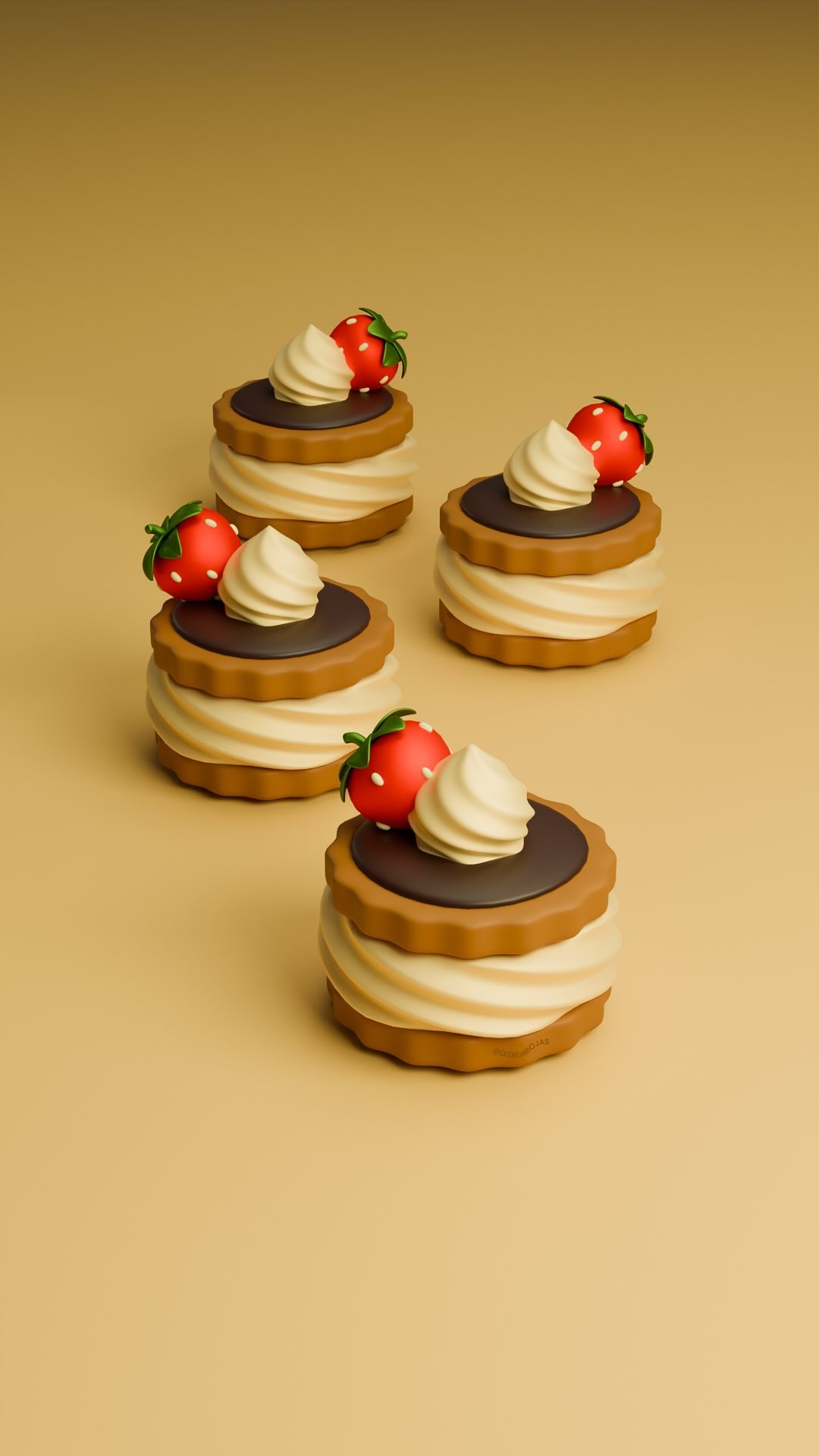 Día 3 aprendiendo blender, ahora con unos pastelitos con crema batida y fresas 🍓
#blender #industrialdesigner