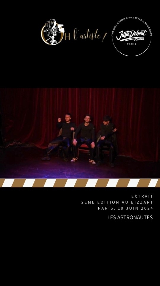 Extrait Passage spectacle- LES ASTRAUNOTES
•GORDIEN MARCEAU @marceau.gordien
•PAU GABIN @gvbiin
•MICHEL WILLIAM @wilflimsanchos
lors de la 2eme édition de Oh l'artiste x Juste debout school @jdschool au @bizzartclub