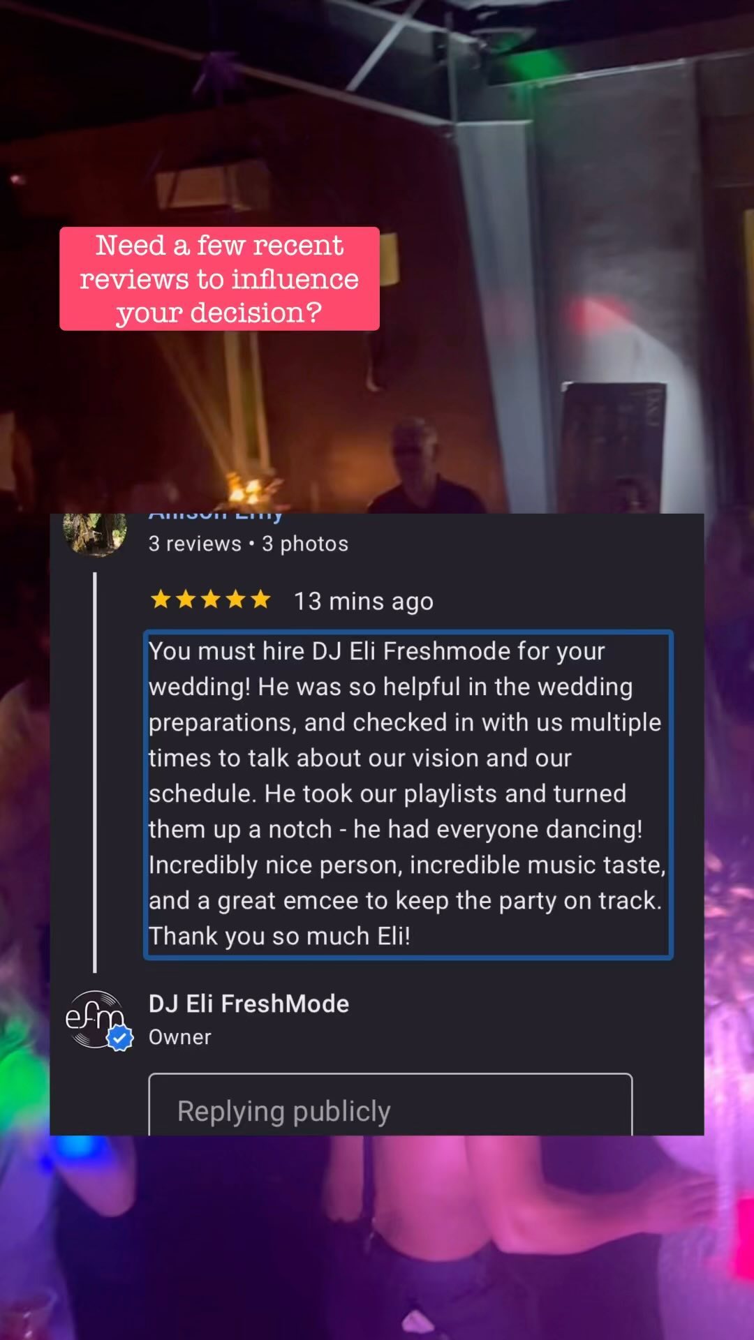 Us wedding folk are SO THANKFUL when our clients share their honest opinion on reviews, and here are a few recent ones that I wanted to show off!