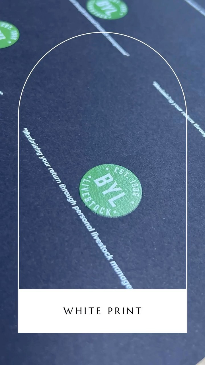 Specialist in white print! Tags, invitations, business cards… come see us at Printech for your print solutions #localprinter #cambridge #printwhite