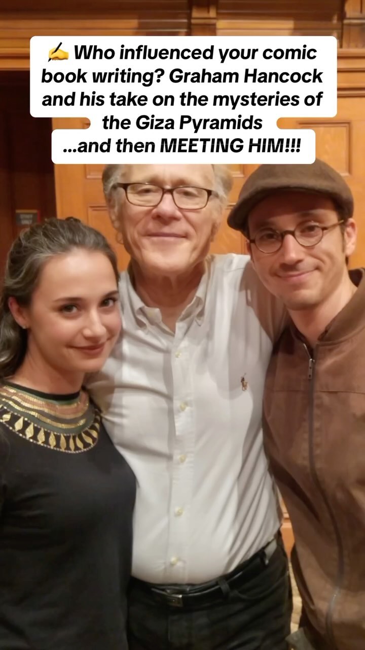 📖 Graham Hancock and his exploration of the mysteries surrounding the Pyramids of Giza and the Sphinx in his books “Fingerprints of the Gods” and “Magicians of the Gods” have been SUCH an inspiration to me while writing my first graphic novel, ANANKE: The Prologue!!
🤔 Hancock’s meticulous research and thought-provoking analysis on the subject, combined with interviews with the brilliant Randall Carlson, challenged me to question everything I thought I knew about our ancestors and their incredible achievements.
🌟 ANANKE was born out of this curiosity, weaving together elements of ancient history, mythology, quantum physics, artificial intelligence, cymatics, crystals, and deep space (just to name a few!) For my readers out there, what did ANANKE mean to you?
🤝 And yes, I had the privilege of meeting Graham Hancock himself, engaging in discussions that fueled my passion for uncovering the truth about our past. 🗝️ It was definitely one of those bucket list moments I’ll never forget!!! 📚💫
anankecomic.com
Video Credit: @BrainShortsYT on Youtube!
#GrahamHancock #AncientHistory #Egypt #Pyramids #Giza #Sphinx #SciFi #ANANKE #IndieComics #comic #comics #graphicnovel #books #grow #author #booktok #reading #bookworm #bookrecs #book #booksofIG #reader #indie #indiebooks #selfpublished #smallpress #anime #manga #art #cinema