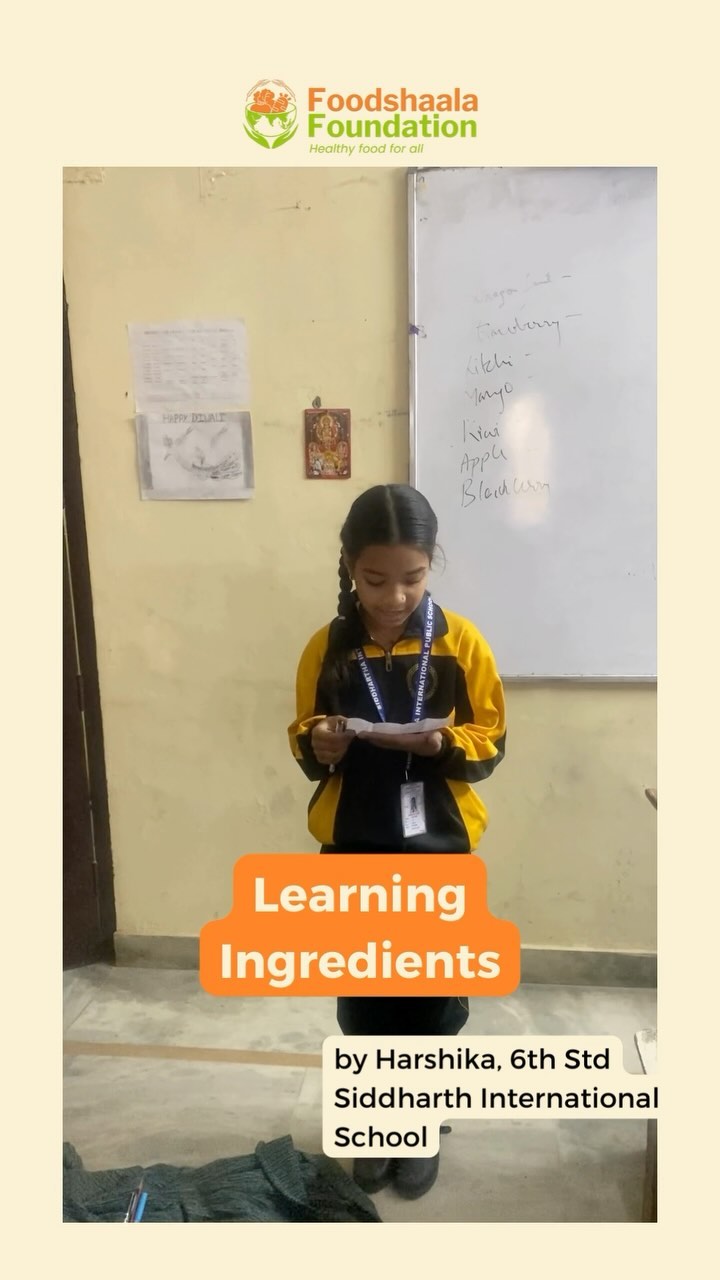 Unlocking the secrets of nutrition, one plate at a time!
Join Harshika as she analyses the nutritional content in the daily meals she consumes, this allows kids like her to delve into the art of creating balanced meals with Foodshaala’s #FoodFunda program. From vibrant veggies to protein-packed grains, every ingredient tells a story of nourishment and vitality. Together, let’s decode the nutrients and embrace the power of mindful eating!
To stay updated on our initiatives, sign up for our newsletter at www.foodshaala.org.
#NutritionExploration #FoodFunda #BalancedMeals #MindfulEating #nutrition #healthydiet #HealthyHabits #Foodshaala #kidshealth #healthy