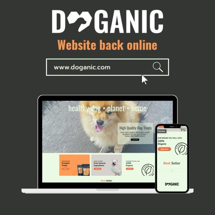 Exciting news! ๐พ
Our website is back up and running! Head over to Doganic.com to stock up on your pupโs favorite healthy treats. ๐ถ๐