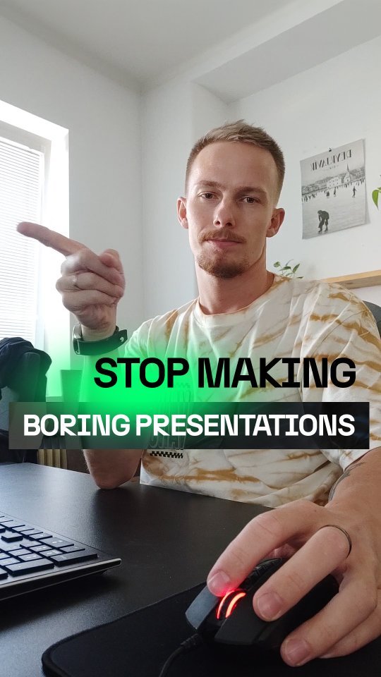 Why I stopped using PowerPoint a long time ago? Here are a few important benefits of using Google Slides instead.☝️
Real-time Collaboration: You can edit your project with multiple users simultaneously. Slides are cloud-based, so you can access them from any device with an internet connection. No Software Installation Needed: It's web-based, so there's no need for any software installations. Simple Sharing: Share your presentations with clients by simply providing a link. Auto-Save: Google Slides automatically saves your work, reducing the risk of data loss. Version History: The history feature allows you to track changes and revert to previous versions easily.
Easy Embedding: You can effortlessly embed your presentations into websites. And let's not forget, Google Slides is for free. 😎
follow @znova.design for more 👈
Prečo som už dávno prestal používať PowerPoint? Toto sú hlavné výhody nástroja Google Slides. ☝️
Spolupráca v reálnom čase, svoj projekt môžete editovať s viacerými užívateľmi súčasne. Slides je cloud-based, to znamená, že k svojim prezentáciám sa viete dostať z akéhokoľvek zariadenia s pripojením na internet. K jeho používaniu nie je potrebný žiaden softvér. Jednoduché zdieľanie, vďaka jednoduchému odkazu už nemusíte nahrávať prezentáciu ako prílohu. Vďaka automatickému ukladaniu, minimalizujete riziko straty vašej práce. Prezentácie môžete taktiež jednoduchu vložiť / embedovať do webových stránok. A aby som nezabudol, Google Slides je zadarmo. 😎
sledujte @znova.design a zistite viac 👈
#tutorial #znova #znovadesign #design #designers #presentation #animation #animations #3danimation #3dmodeling #google #googleslides #hint #graphicdesign #grafickydizajn #hacks #tutorials #tutorialsvideos #videoediting #video #videoedit