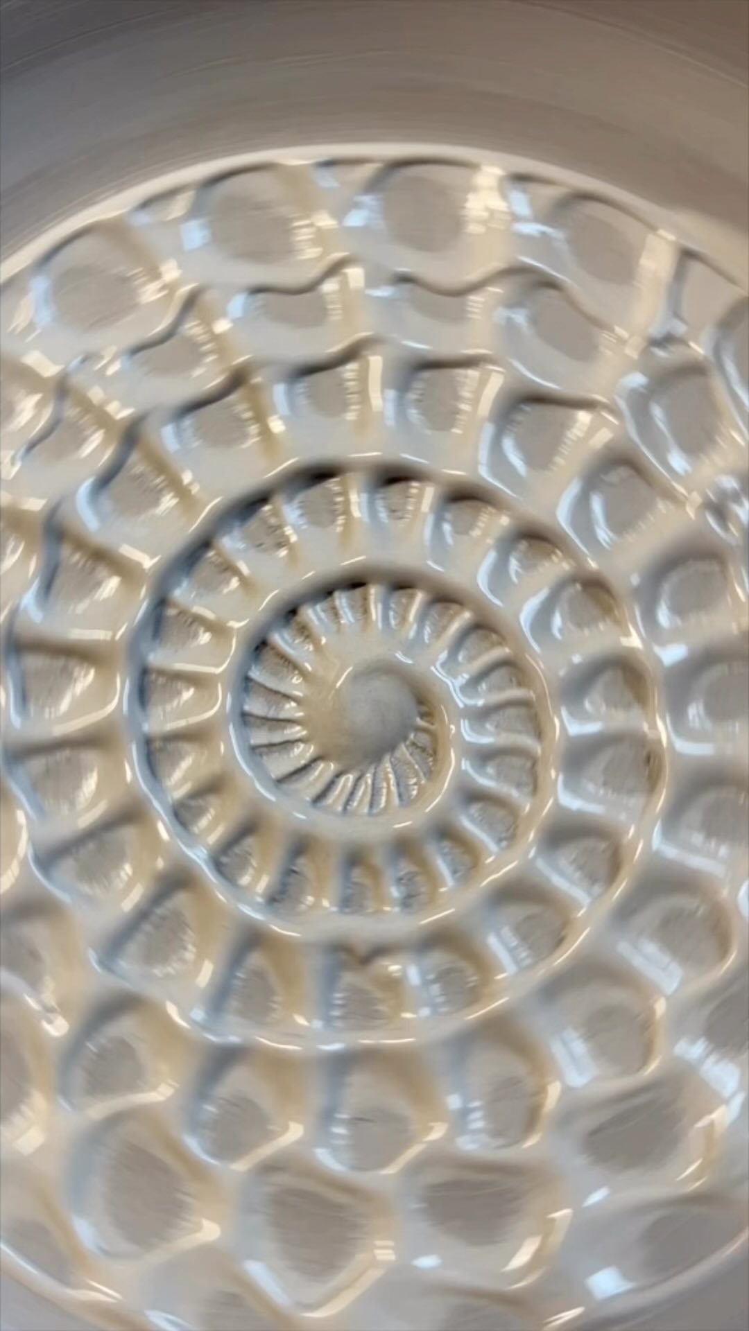 The nautilus design is a wonderful accent to large centerpiece bowls! #instapottery #wheelthrown #potterymugs #ncpottery #potterylife #wheelthrownmugs #etsypottery #handcrafted #buyhandmade #clay #potter #pottery #artanddesign #potterythrowing #pottersofinstagram #handcrafted #mugshotmonday #cvpots #chosenvesselpottery