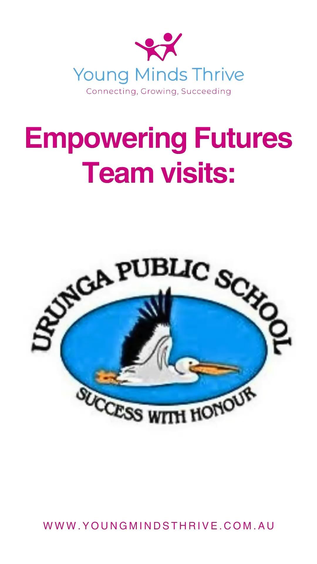 Thank you to Urunga Public School students, staff and parents of Kindergarten children for your support of and participation in our Empowering Futures School Screening Program last week.
We had a great time and lots of fun was had! Parent reports have been emailed to all nominated email addresses. If you haven’t received a report for your child, please contact us at: letstalk@youngmindsthrive.com.au
Complimentary school screening follow up appointments to discuss your child’s results can be made via the following link:
https://www.youngmindsthrive.com.au/service-page/school-screening-follow-up?referral=service_list_widget
#youngmindsthrive #urunga#nambuccavalley #midnorthcoast #regionalnsw #changemakers