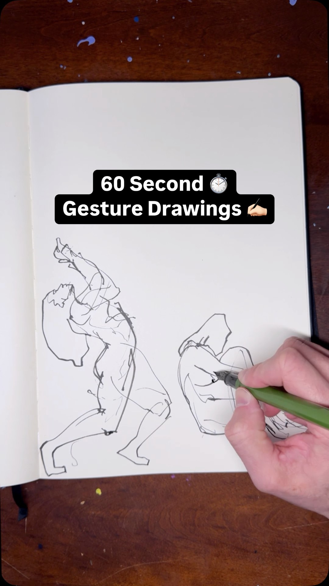 60 Second Gesture Drawings are The Wheaties of great sketch artists. Have some every morning. 🥣 #drawing #gesturedrawing #quicksketch #sketchbook #dailydrawing