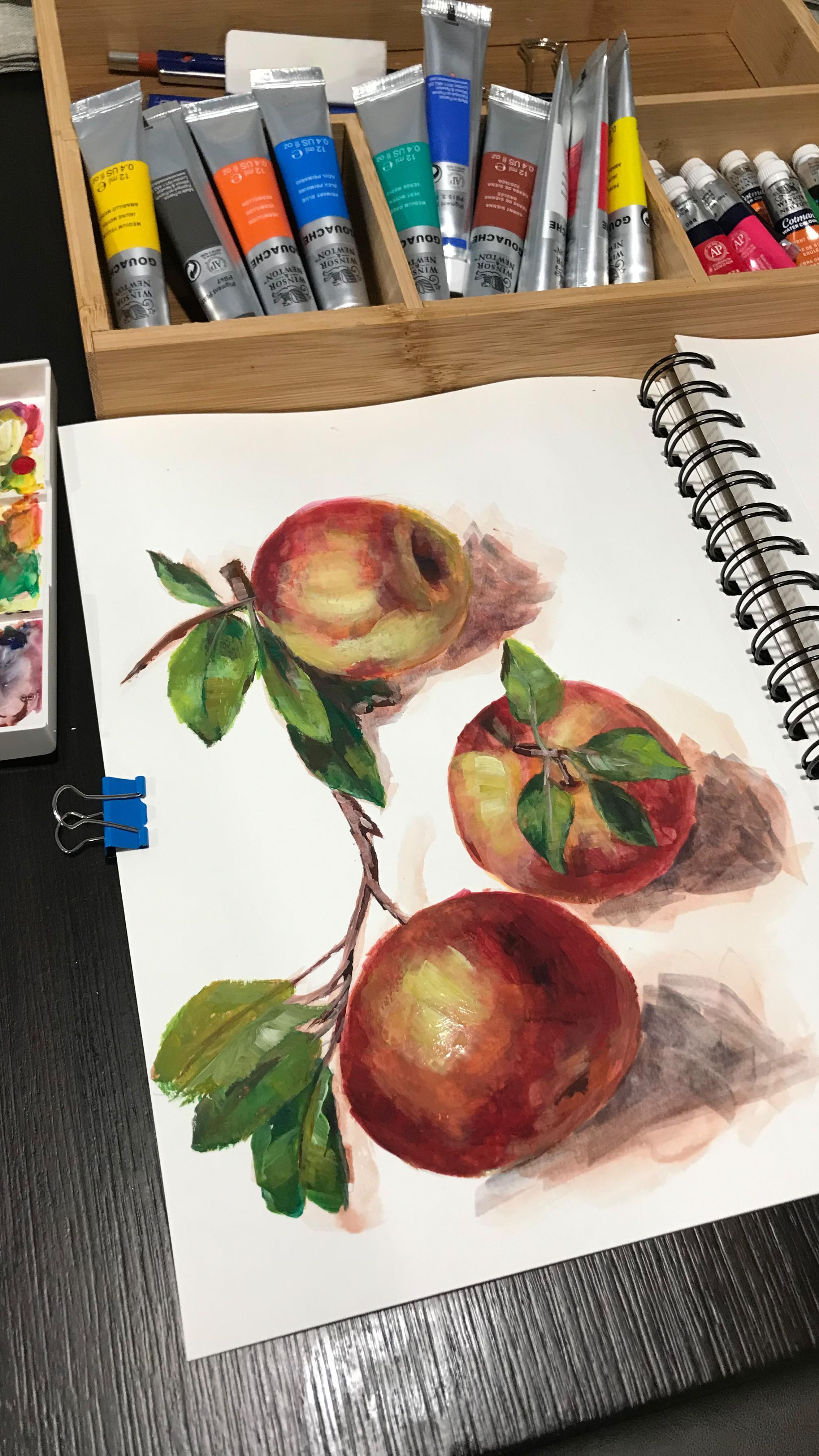 Reunited with my sketchbook and indulging in some gouache painting. Feels good to be creating again!