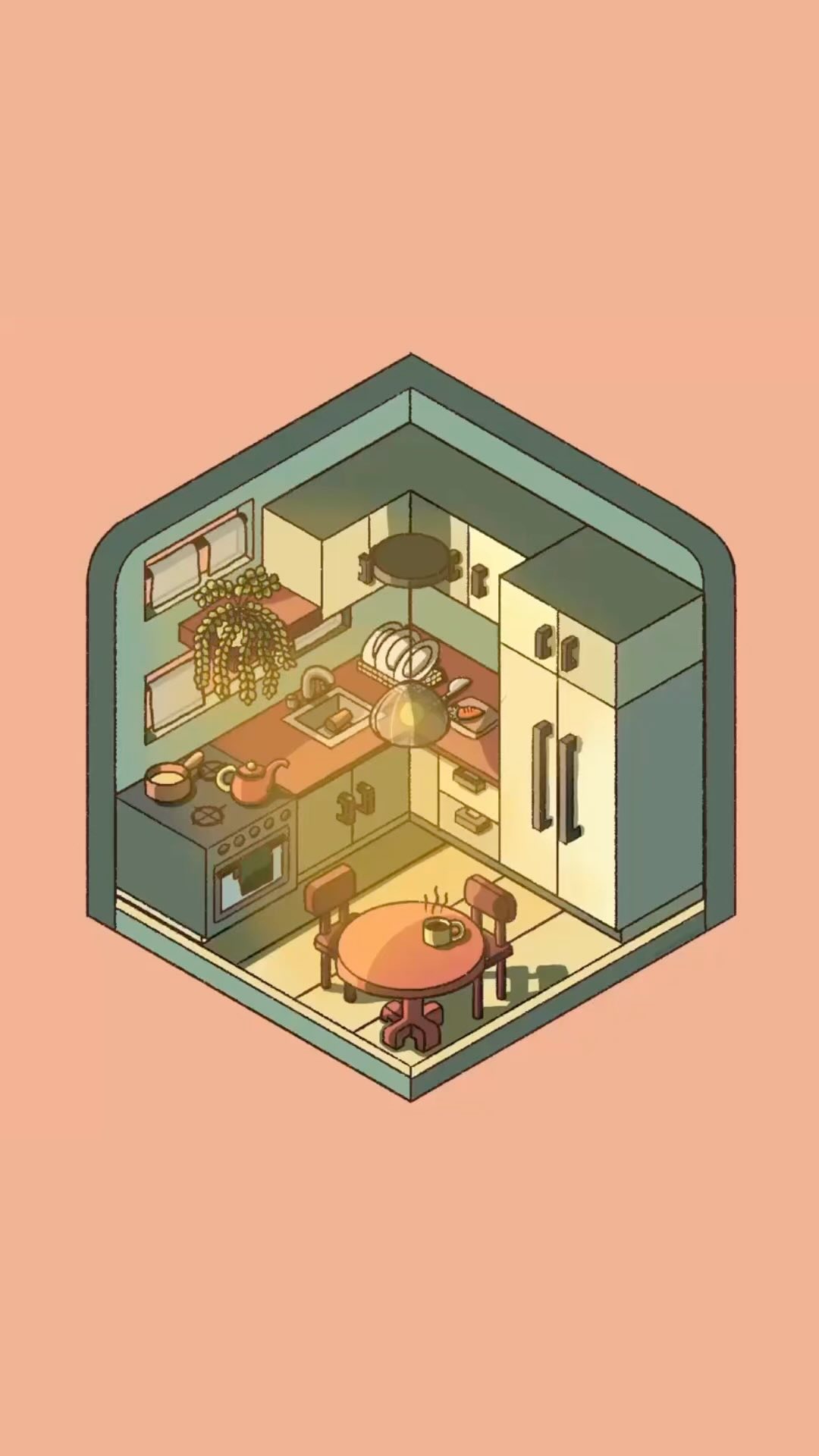 Una acogedora cocina en vista isométrica 👩🏼🍳
Original por @di.deliariojas (yo)
#kitchendrawing #isometricroom #isometrics #ilustration #design