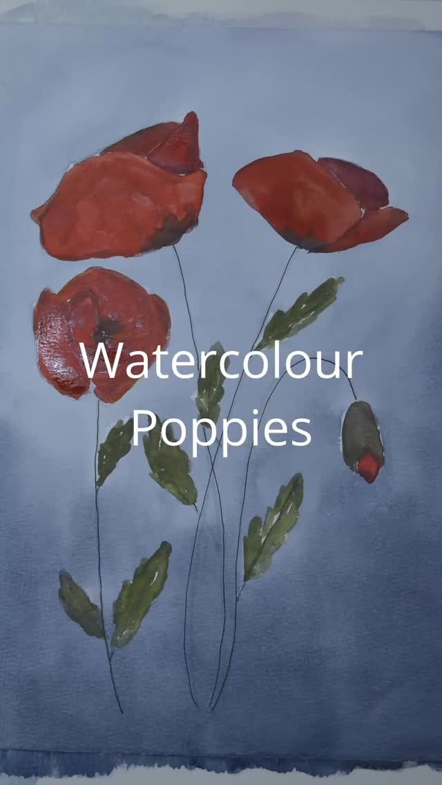 Let's paint some poppies. #watercolour #flowers #poppies