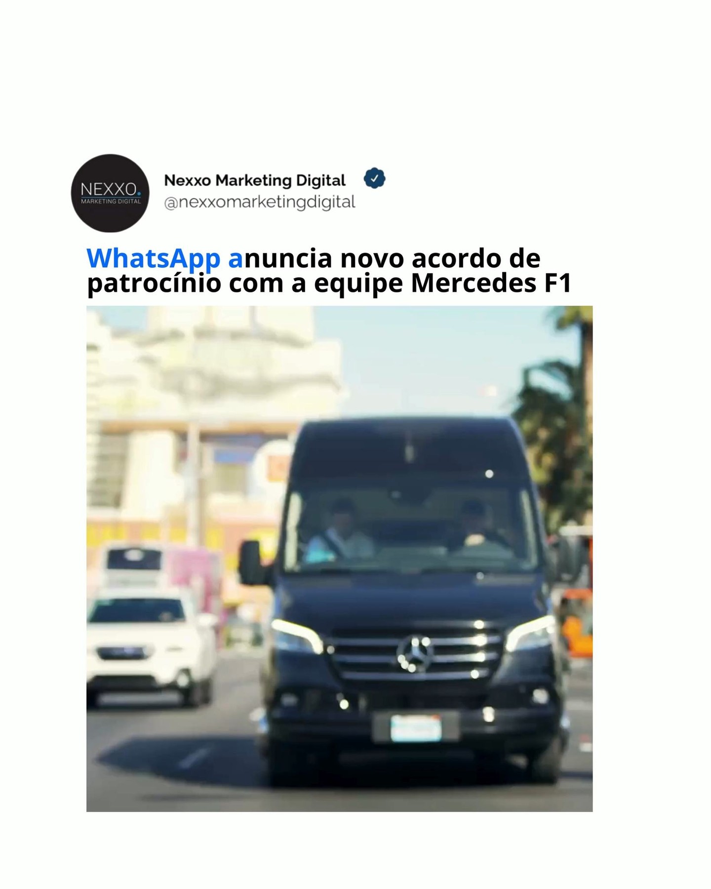 Whatsapp anuncia novo acordo de patrocínio com a equipe Mercedes F1
O WhatsApp assinou um importante acordo de parceria , juntando-se à equipe de corrida Mercedes AMG F1 para a temporada de Fórmula 1 de 2024 e além.
O acordo, o primeiro patrocínio esportivo do WhatsApp, fará com que a equipe Mercedes poste conteúdo exclusivo no WhatsApp, com foco particular nos canais do WhatsApp .
O WhatsApp lançou seu recurso de mensagens em grupo para muitos canais em julho, e a equipe da Mercedes já estabeleceu presença por meio da oferta.
A Mercedes F1 começou a usar os canais do WhatsApp em setembro e já conquistou um público de mais de 650 mil seguidores no aplicativo.
Os canais rapidamente se tornaram uma opção de conexão valiosa, à medida que mais usuários mudam para mensagens diretas para manter contato (em vez de postar atualizações de feed) e mais pessoas dependem cada vez mais do WhatsApp como plataforma de mensagens preferida.
A segurança e a privacidade adicionais do WhatsApp há muito o tornam inestimável em muitas regiões fora dos EUA, mas agora também está vendo um aumento no uso nos EUA .
O novo acordo com a Mercedes F1 ajudará a solidificar isso e também poderá trazer mais foco aos canais do WhatsApp como uma opção de conexão, que mais marcas deveriam considerar para seu alcance.
O acordo também verá a marca WhatsApp exibida durante os eventos de F1 e ajudará a promover ainda mais o uso do aplicativo de mensagens nas regiões ocidentais.
Vc pode usar desse recurso para sua empresa.
#whatsapp #meta #IA #redessociais #gestaoderedessociais #marketingdigiral #facebook #instagram #reels