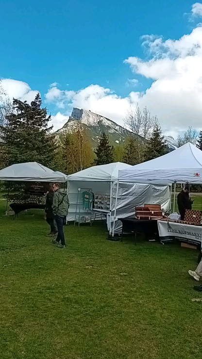 Come to beautiful Central Park and tour the market in person. Open Wednesday's from 10:00 - 6:00. Grab some food and sit in the park while listening to live local musicians all day long. #banfffarmersmarket #banfflocals