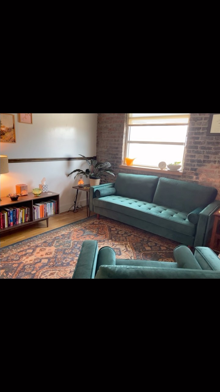 May you find this space welcoming, comforting, and a place to let someone else hold it all with you, instead of on your own.
This is where you will come if we meet in person, and where I will be if we meet over telehealth. It is within @becollectivekc in the Crossroads, across the street from Up Down.