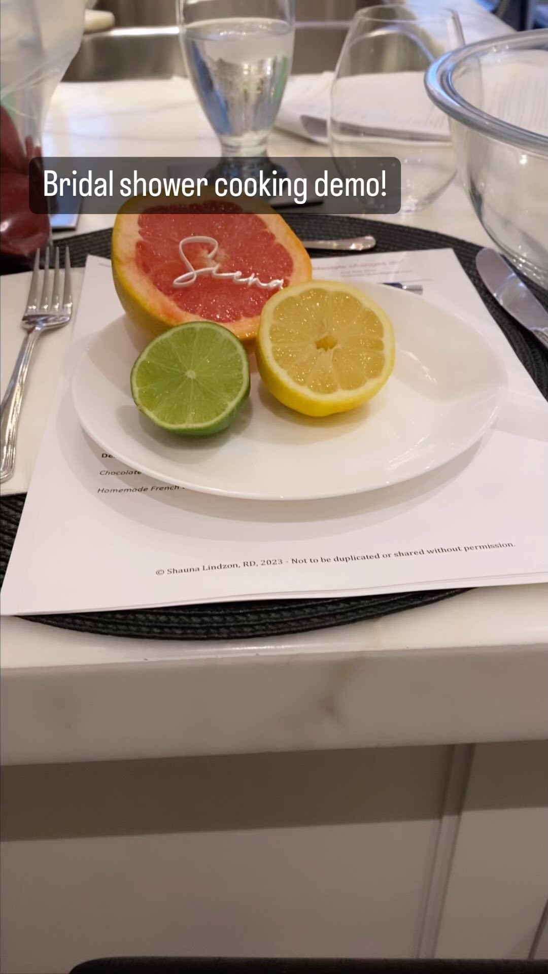 Bridal shower cooking demo with a citrus twist!🍊🍋🍊On the menu: tomato pesto burrata, homemade naan, whole roasted cauliflower with zoug and tahini, penne with sundried tomato, cannellini beans and arugula, sheet pan Greek chicken, turtles, fresh churned French vanilla bean ice-cream with velvety caramel sauce.
🍊
Booking cooking demos for celebrations: DM for availability.
🍊
Like and follow for more!