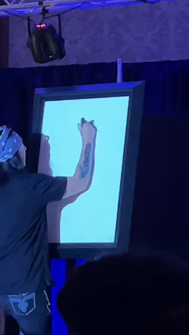 Art Rockstar Michael Godard having some fun. … we do not have rights to the music